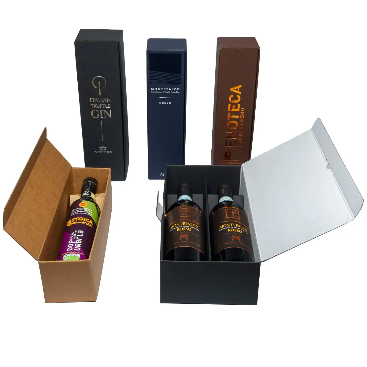 Scatola campione per il modello da confezione con bottiglie coricate