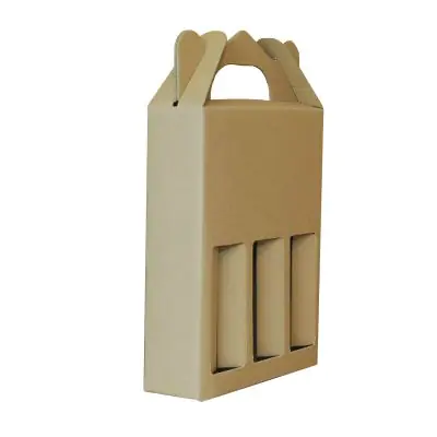 Scatola per trasporto di bottiglie in cartone microonda neutro (sabbia) o bianco patinato