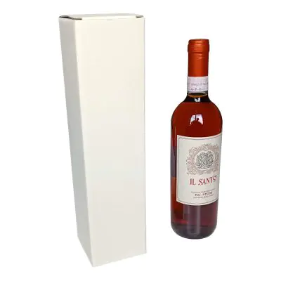 Scatola per confezionare 1 bottiglia di vino 8x8x32 avorio