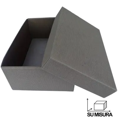 Scatola su misura onda doppia scoperta - modello fondo e coperchio