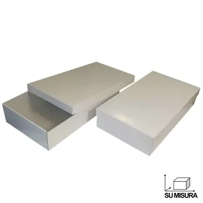 Scatola su misura fondo e coperchio in cartone microonda bianco patinbato o sabbia (avana)