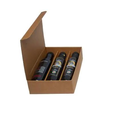 Scatola per trasporto bottiglie posizionate stese