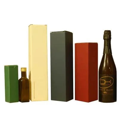 Scatole per confezionare bottiglie, modello pieghevole rettangolare